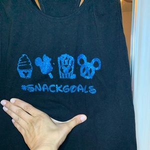 Black tank top with Disney theme #snackgoals Size Lg